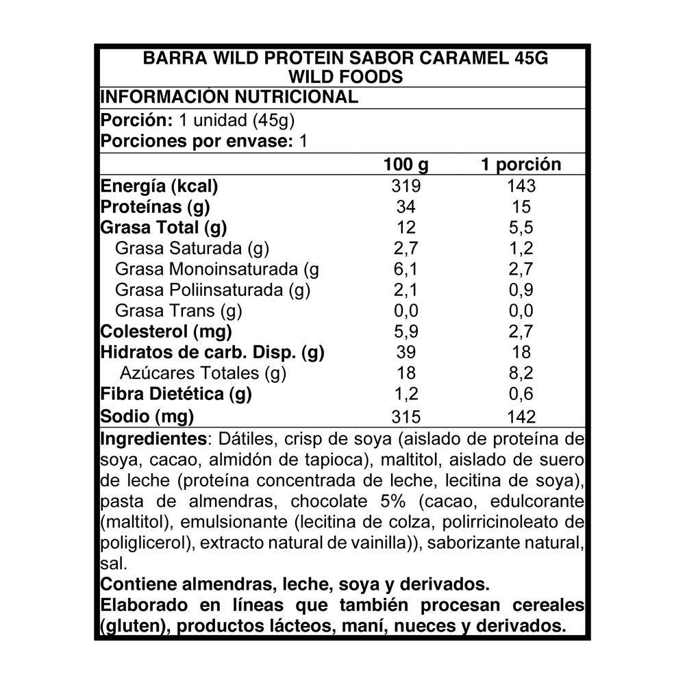 Caja Barritas Wild Protein - Wildfoods Sabor Caramel-1