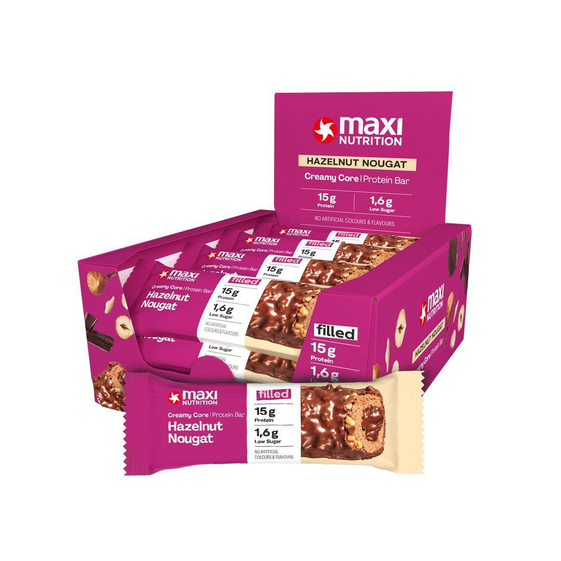Caja Protein Bar Creamy Core 12 Unid Hazelnut Nougat - Maxi Nutrition-0