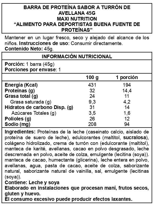 Caja Protein Bar Creamy Core 12 Unid Hazelnut Nougat - Maxi Nutrition-1