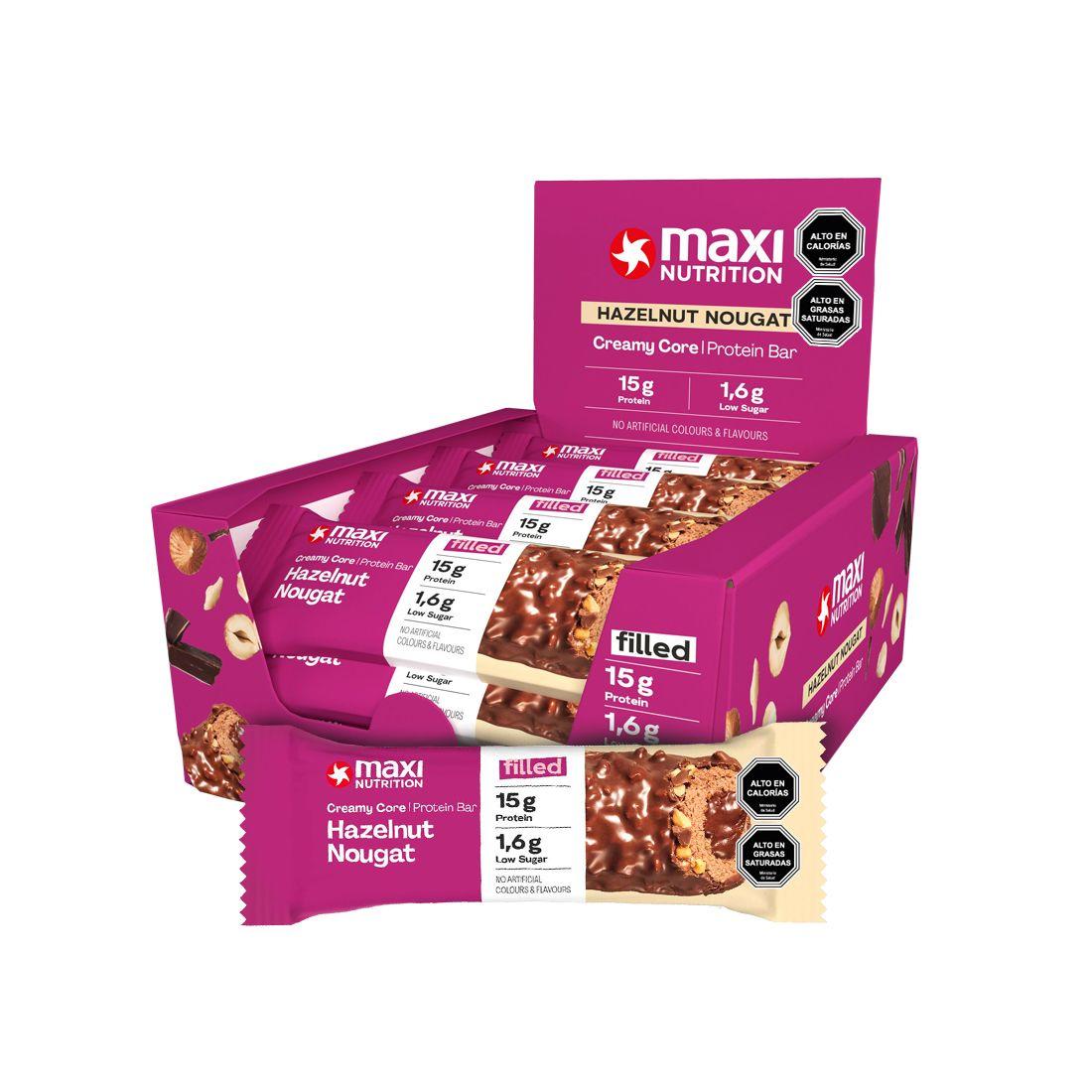 Caja Protein Bar Creamy Core 12 Unid Hazelnut Nougat - Maxi Nutrition-0