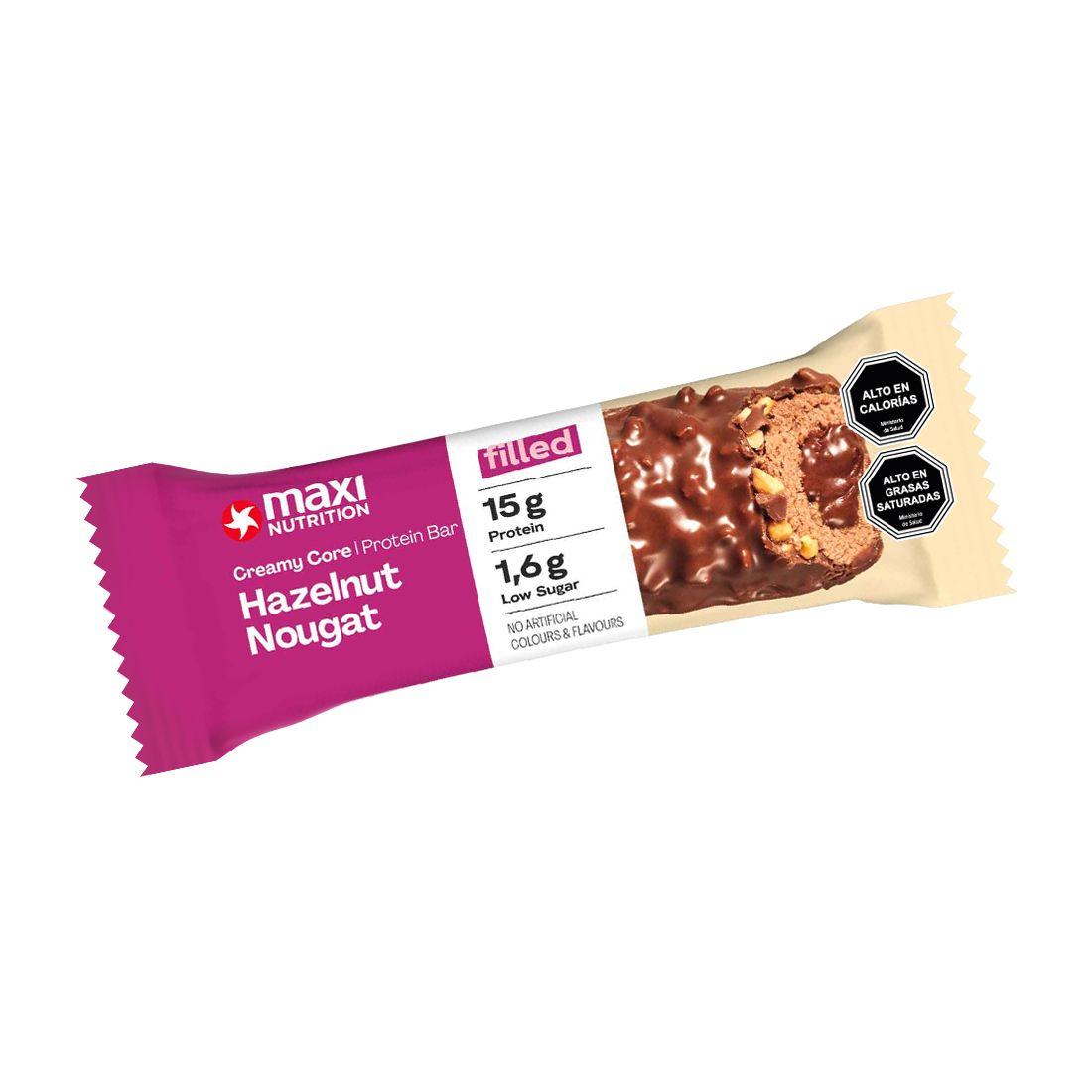Caja Protein Bar Creamy Core 12 Unid Hazelnut Nougat - Maxi Nutrition-1