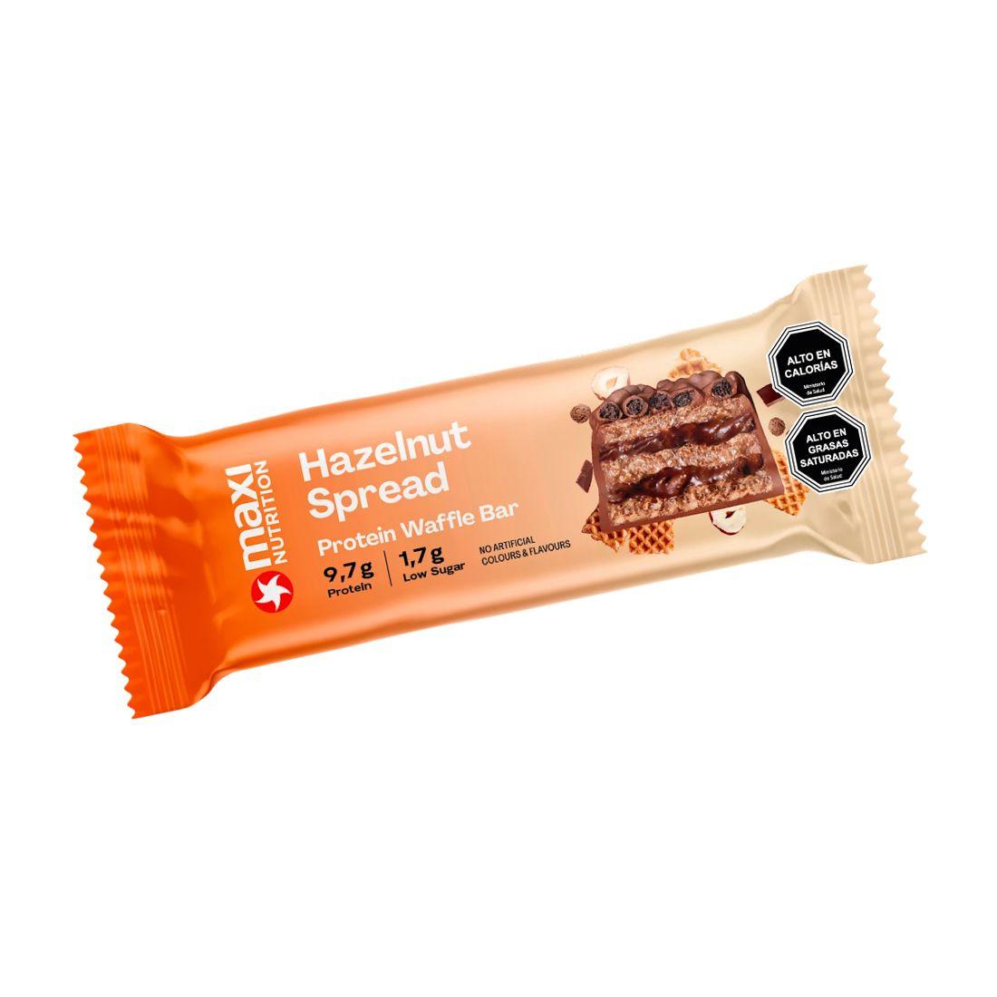Caja Waffle Bar 12 Unid Hazelnut Spread - Maxi Nutrition-1