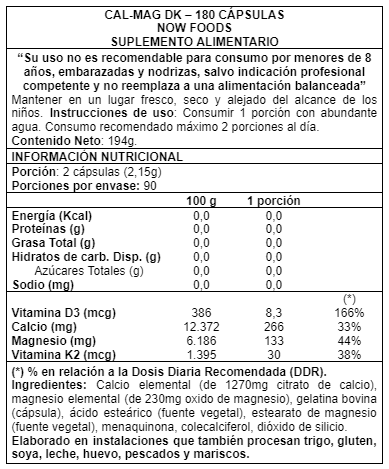 Cal-Mag DK 180 caps - Now Foods-1