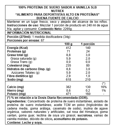 100% Whey  5 lbs Vainilla - Nutrex-1