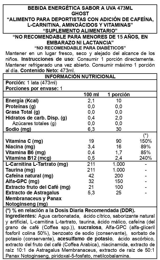 Caja Energy Zero Sugar 12uni Welch´s Grape - Ghost-1