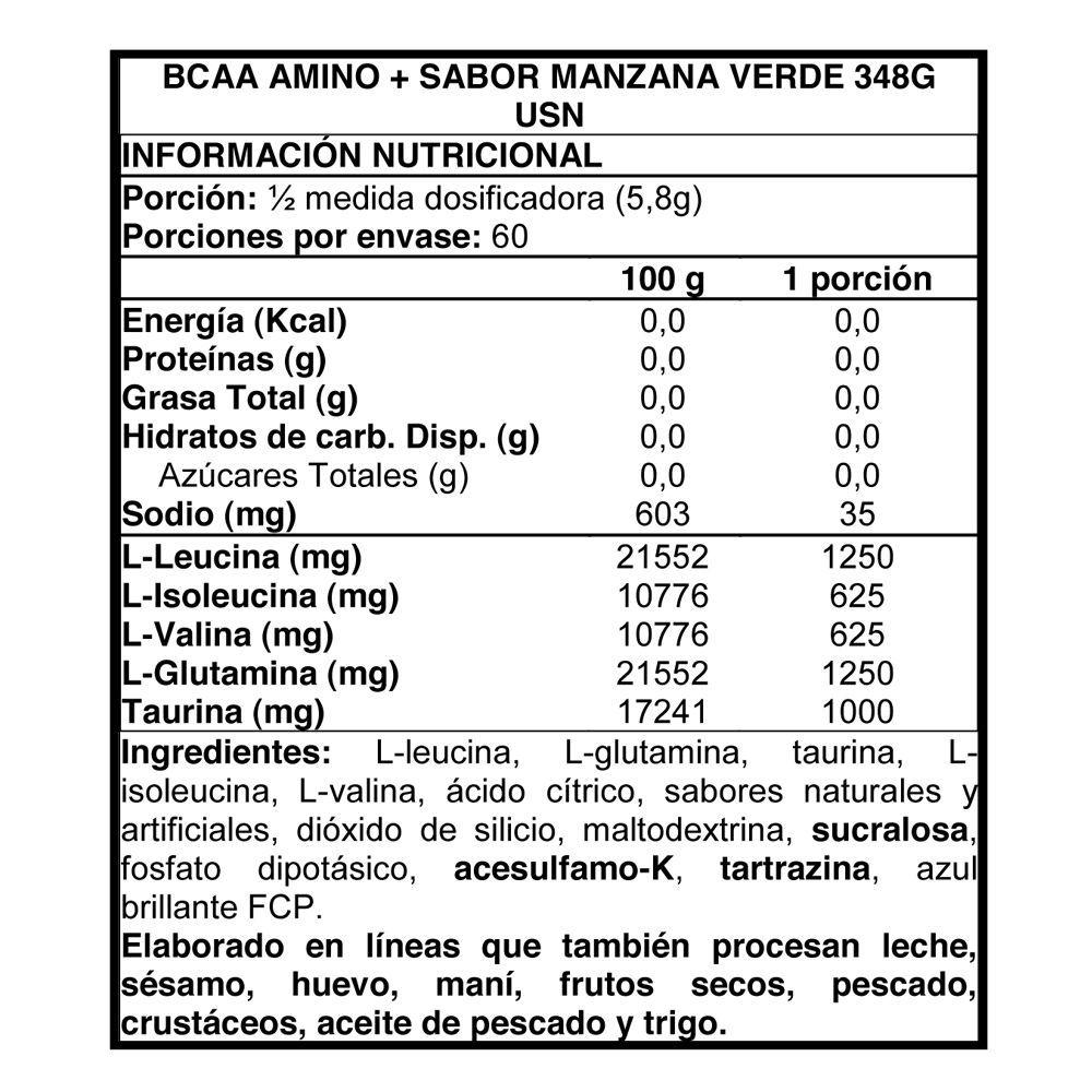 BCAA Amino + 30 svs - USN Green Apple-1