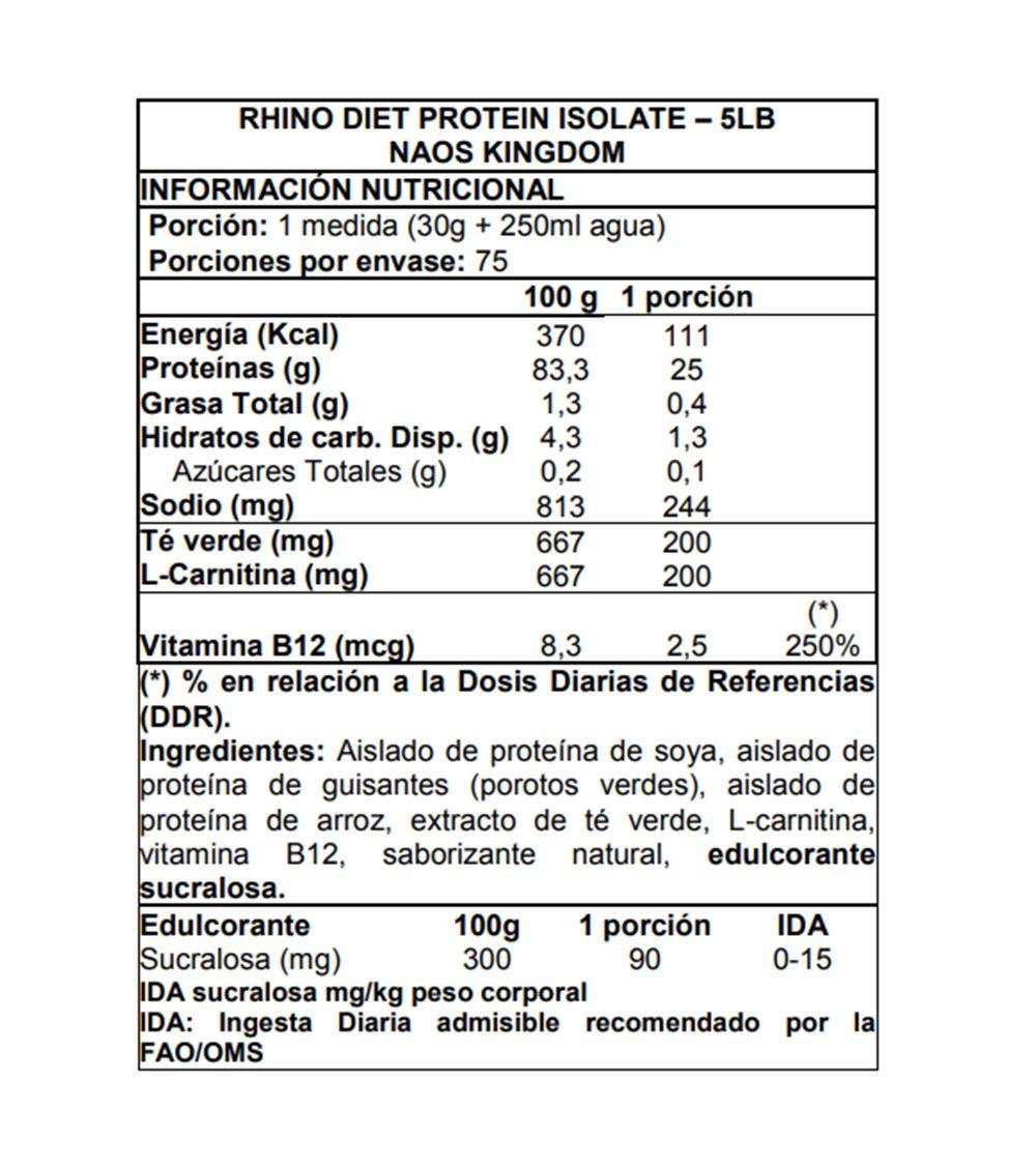 Diet Rhino Vegan Protein Isolate 2,25 kg Naos Kingdom Choco-1