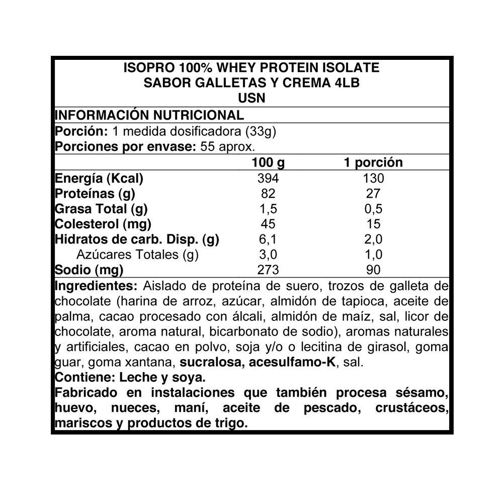 ISOPRO 100% WHEY ISOLATE 4 LBS - USN Cookies and Cream-1