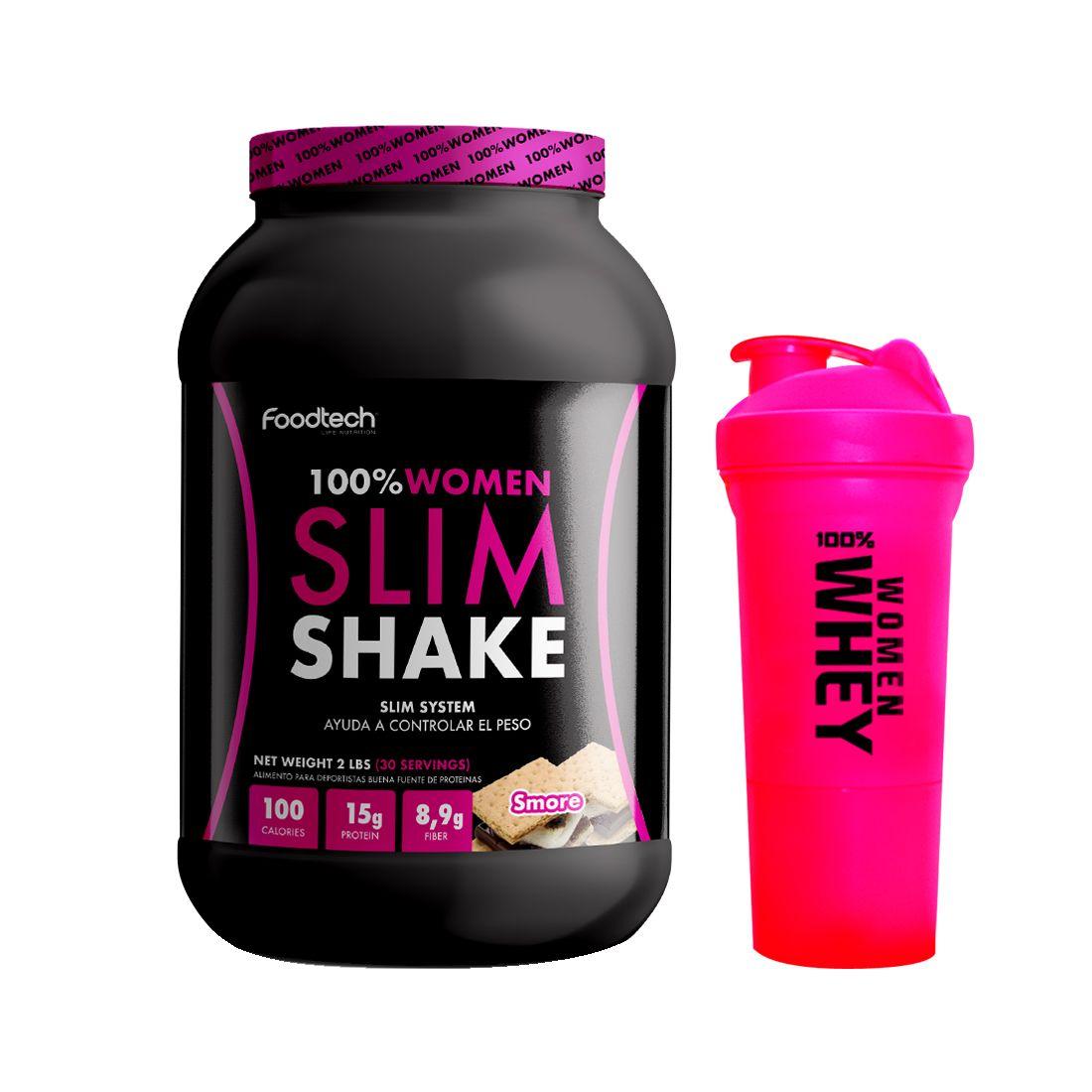100% Women Slim Shake 2lbs - Foodtech + Shaker Women Whey-0