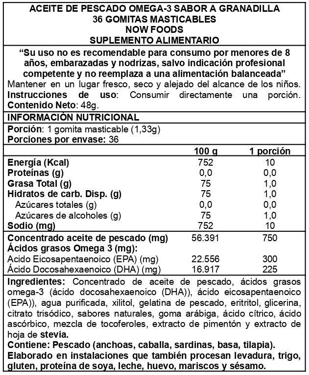 Omega-3 Fish oil Gummy 36 unid - Now Foods-1