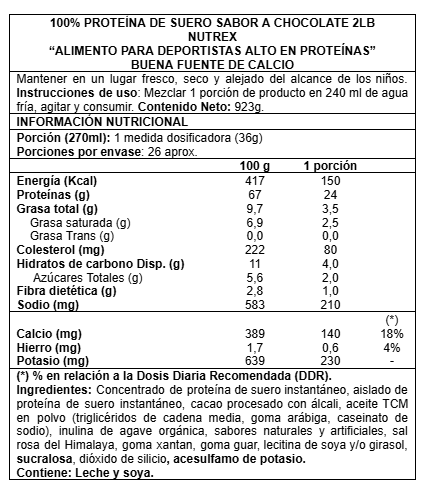 100% Whey 2 lbs Chocolate - Nutrex-1