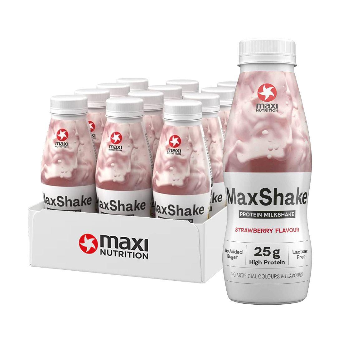 Caja MaxShake 12 Unid Strawberry - Maxi Nutrition-0