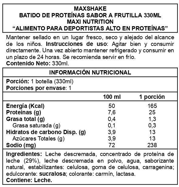 Caja MaxShake 12 Unid Strawberry - Maxi Nutrition-1