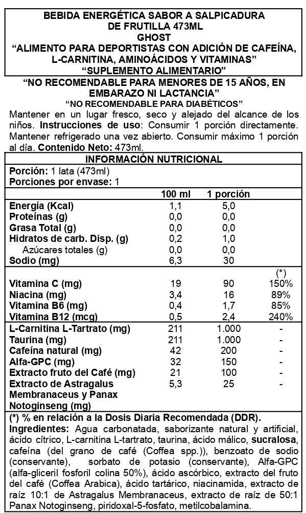 Caja Energy Zero Sugar 12uni Strawberry Splash - Ghost-1