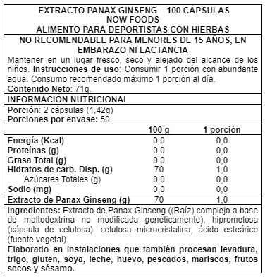 Panax Ginseng 500 mg 100 caps - Now Foods-1