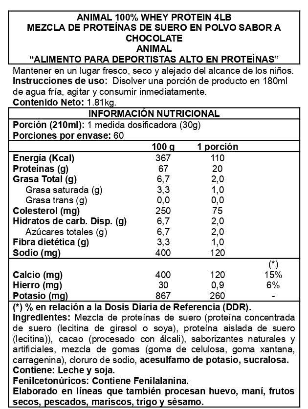 Animal 100% Whey 4lbs Chocolate - Animal-1