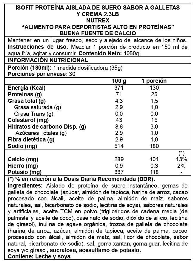 Isofit 2 lbs Cookies and Cream- Nutrex-1