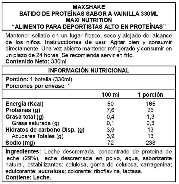 Caja MaxShake 12 Unid Vainilla - Maxi Nutrition-1