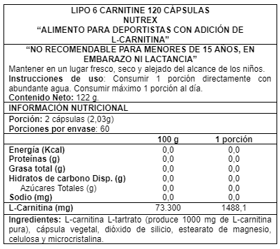 Lipo 6 Carnitine 120 caps-1