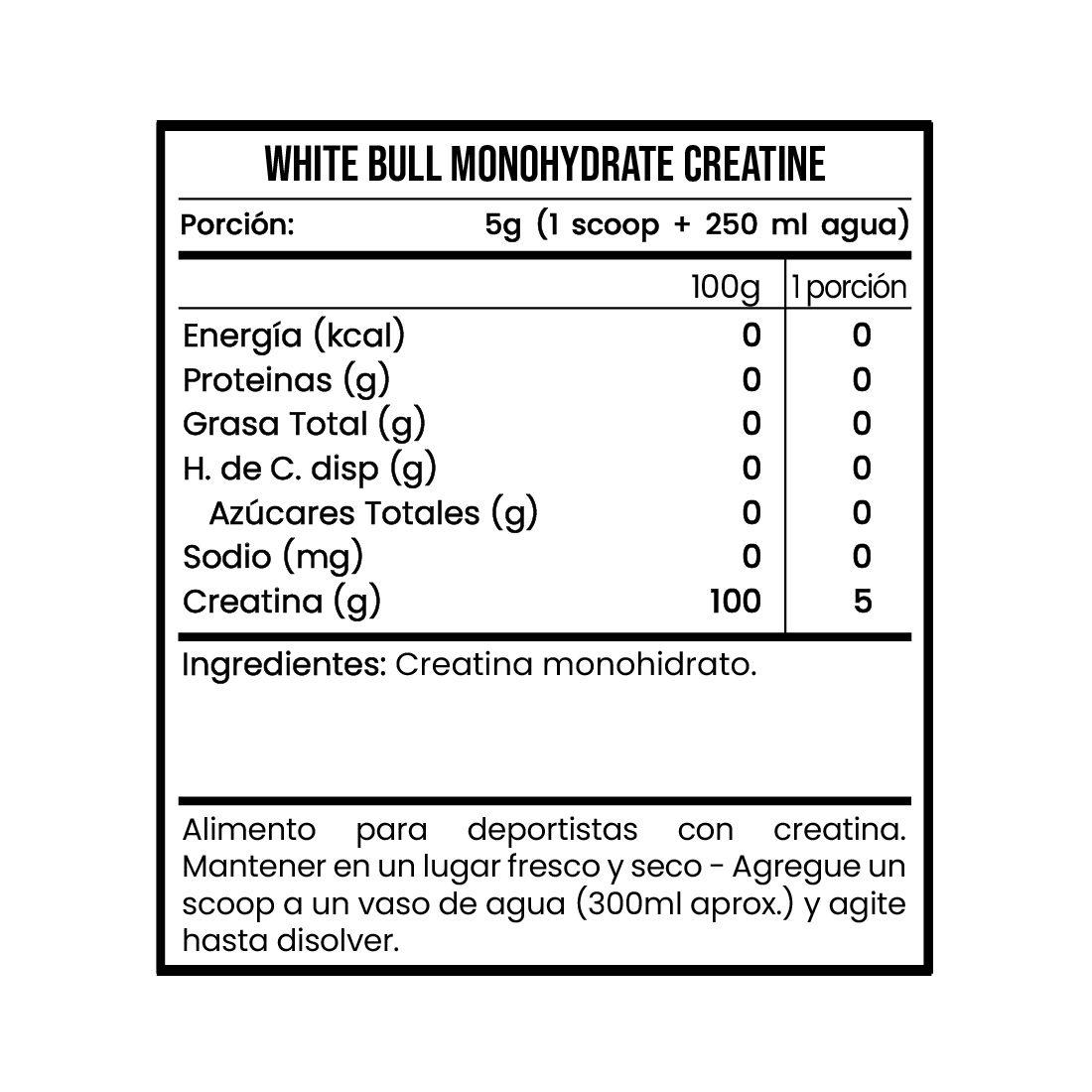 Creatine white Bull 500gr - Naos Kingdom-1