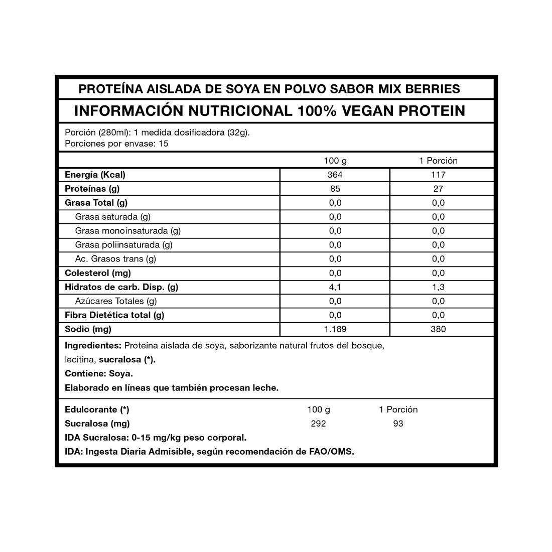 Vegan Protein 1lb - Foodtech Mixed Berries-1