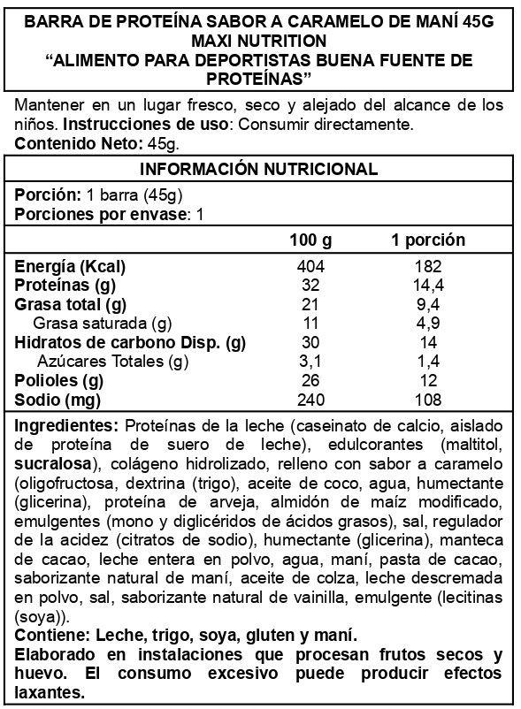 Caja Protein Bar Creamy Core 12 Unid Peanut - Maxi Nutrition-1