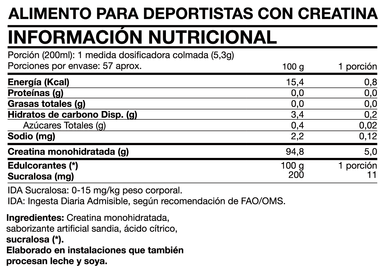 Tasty Creatine Monohydrate 300gr Watermelon - Foodtech-1