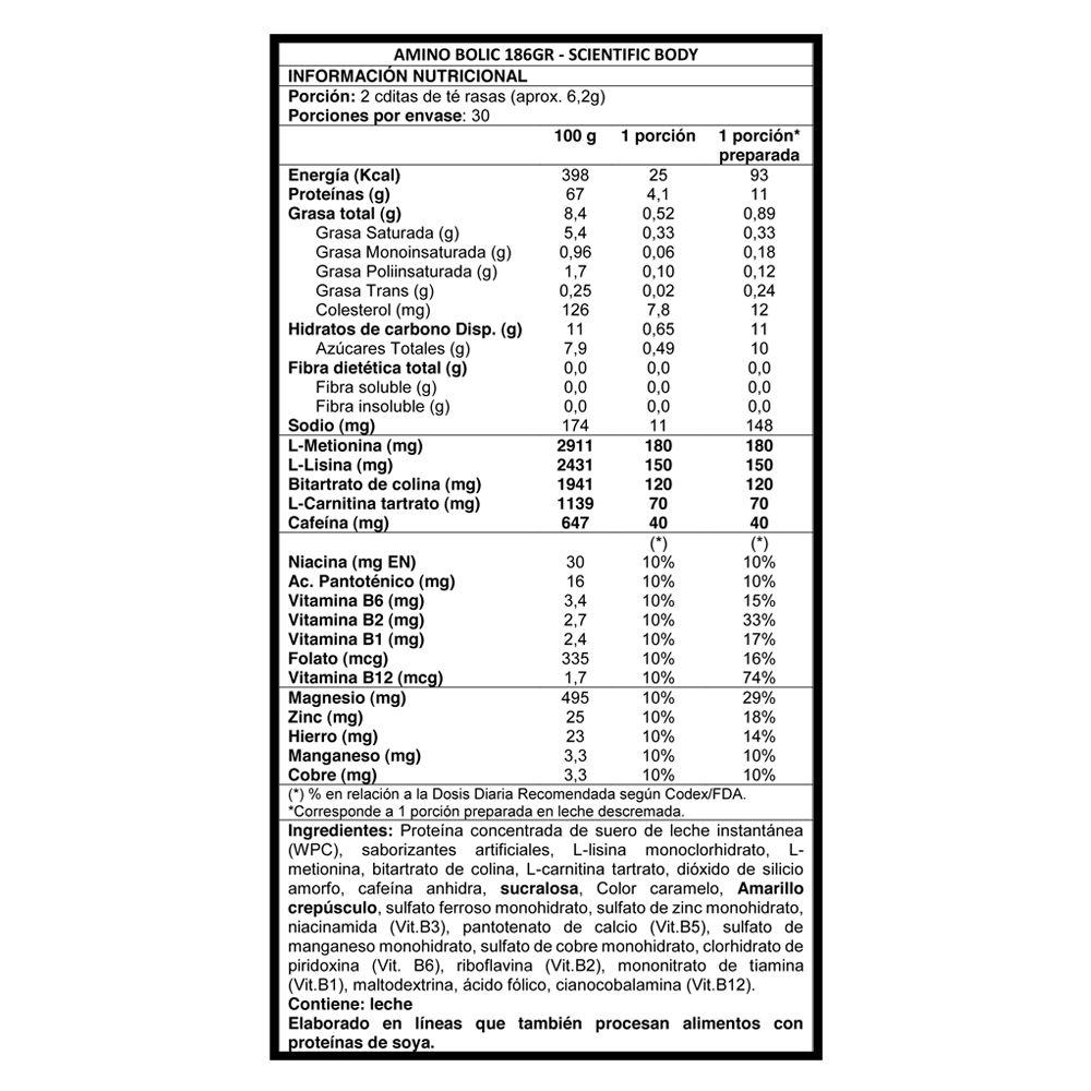 Amino Bolic Powder C-m 186 Gr - Scientific Body-1
