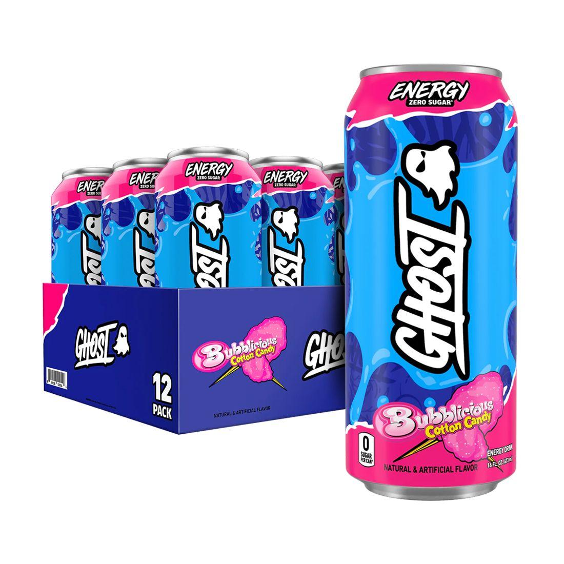 Caja Energy Zero Sugar 12uni Cotton Candy - Ghost-0