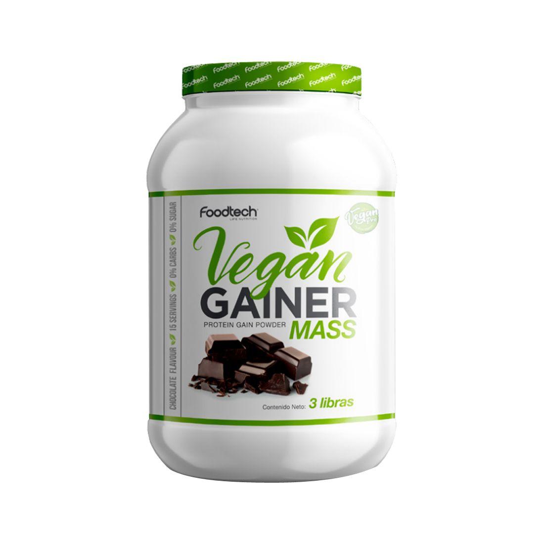 Vegan Gainer Mass 3 lbs - Foodtech Chocolate-0