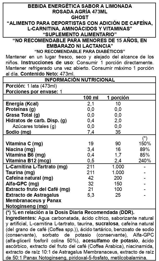 Caja Energy Zero Sugar 12uni Pink Lemonade - Ghost-1