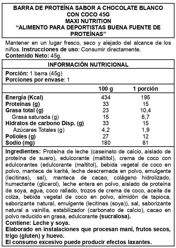 Caja Waffle Bar 12 Unid Milk & Coconut - Maxi Nutrition-1