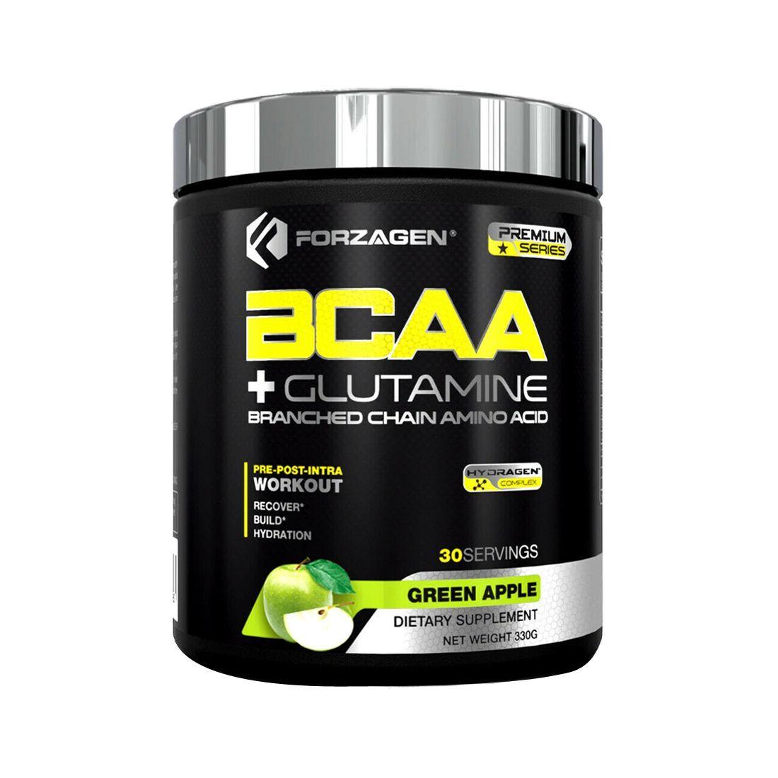 BCAA + Glutamine 30 svs - Forzagen Green- Apple-0