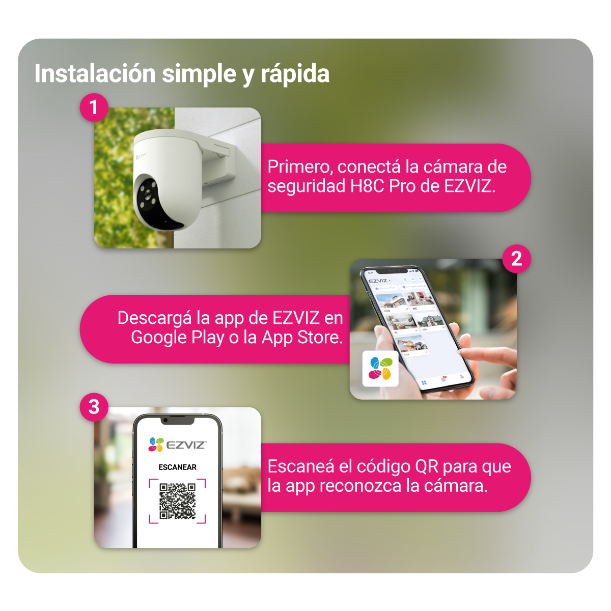 CAMARA DE SEGURIDAD WIFI H8C PRO 2K 3MP EZVIZ-2