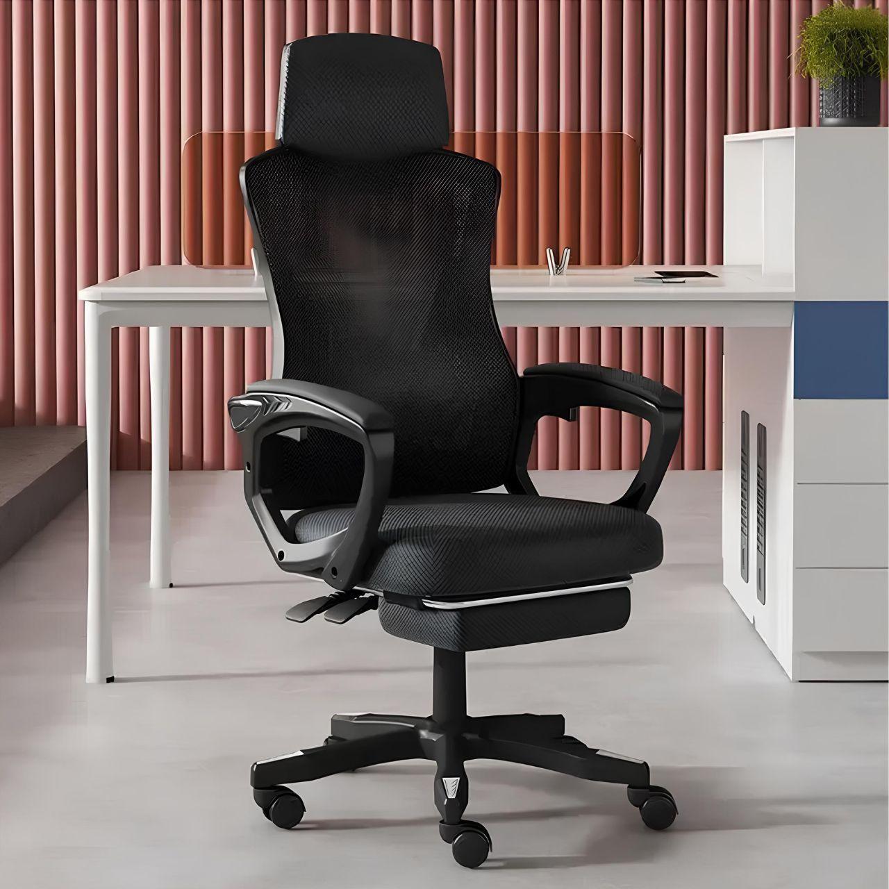 Silla De Escritorio Ajustable Ergonómica - Negro-1