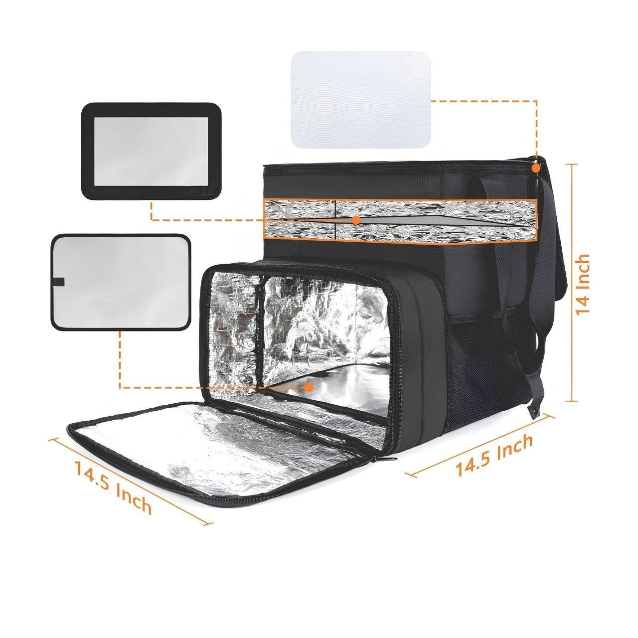 Bolso Mochila Térmica Delivery 41x36x(25+13) Cm - Negro-5