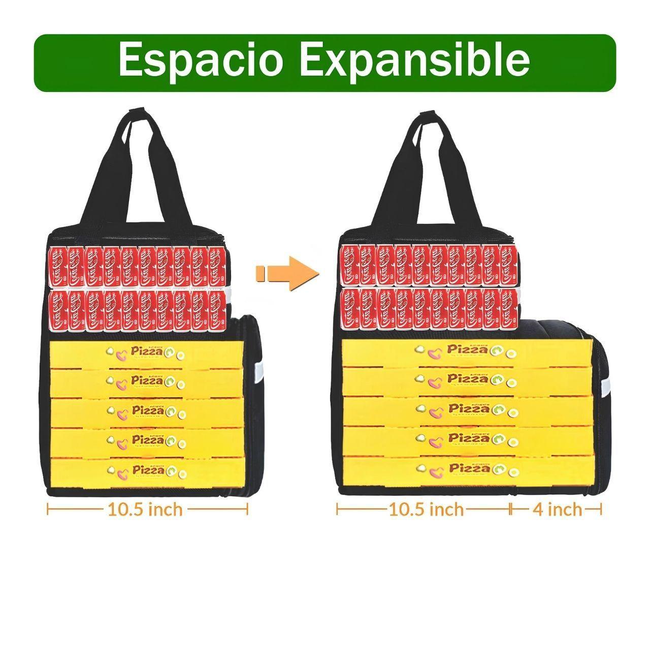 Bolso Mochila Térmica Delivery 41x36x(25+13) Cm - Negro-6