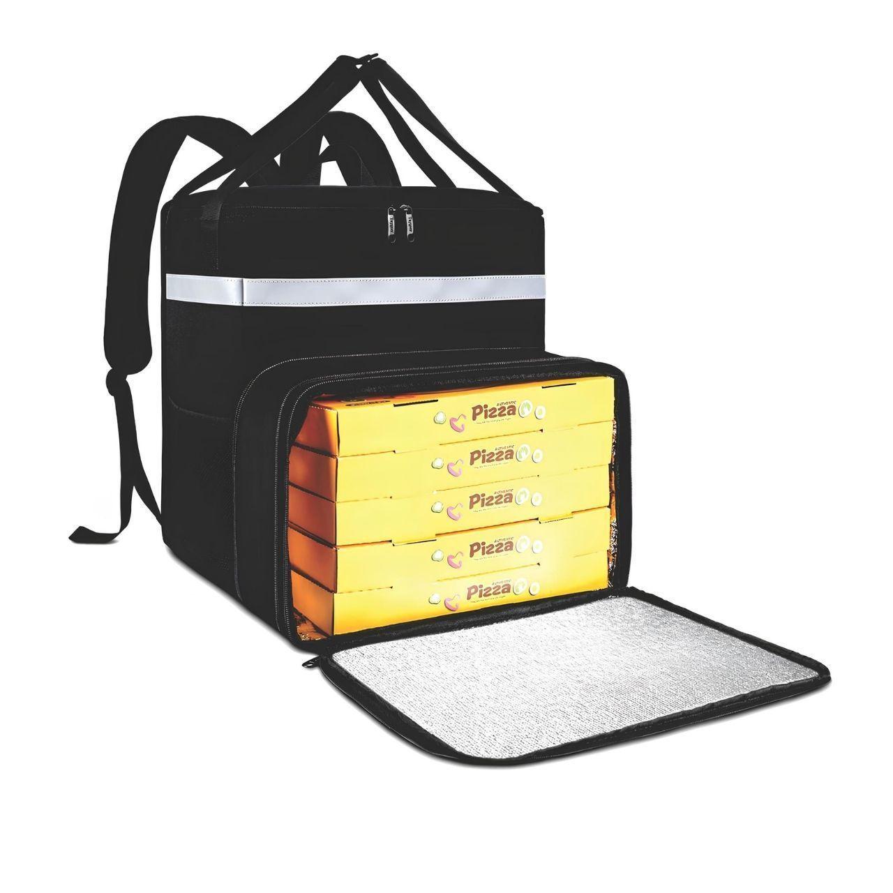 Bolso Mochila Térmica Delivery 41x36x(25+13) Cm - Negro-3