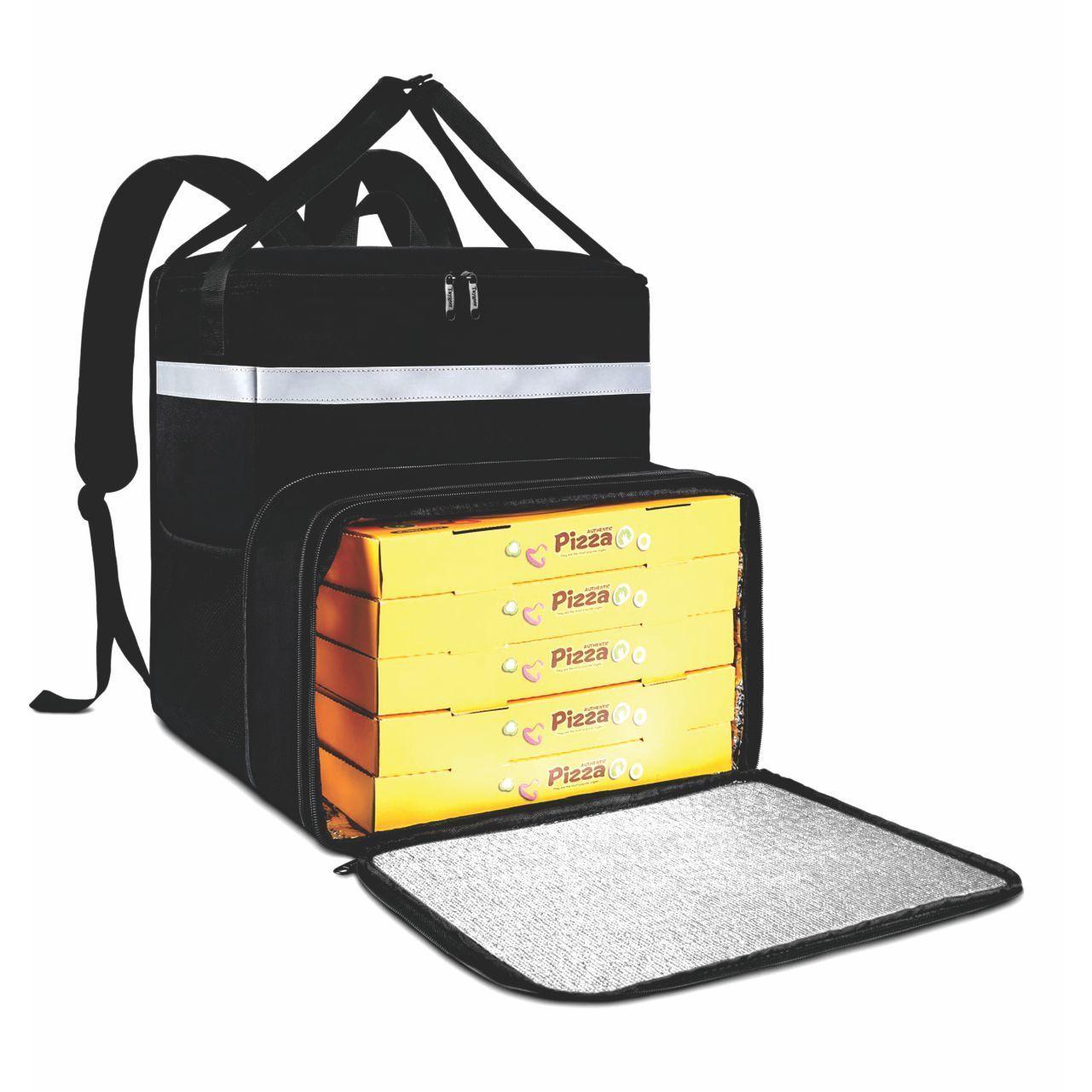 Bolso Mochila Térmica Delivery 41x36x(25+13) Cm - Negro-0
