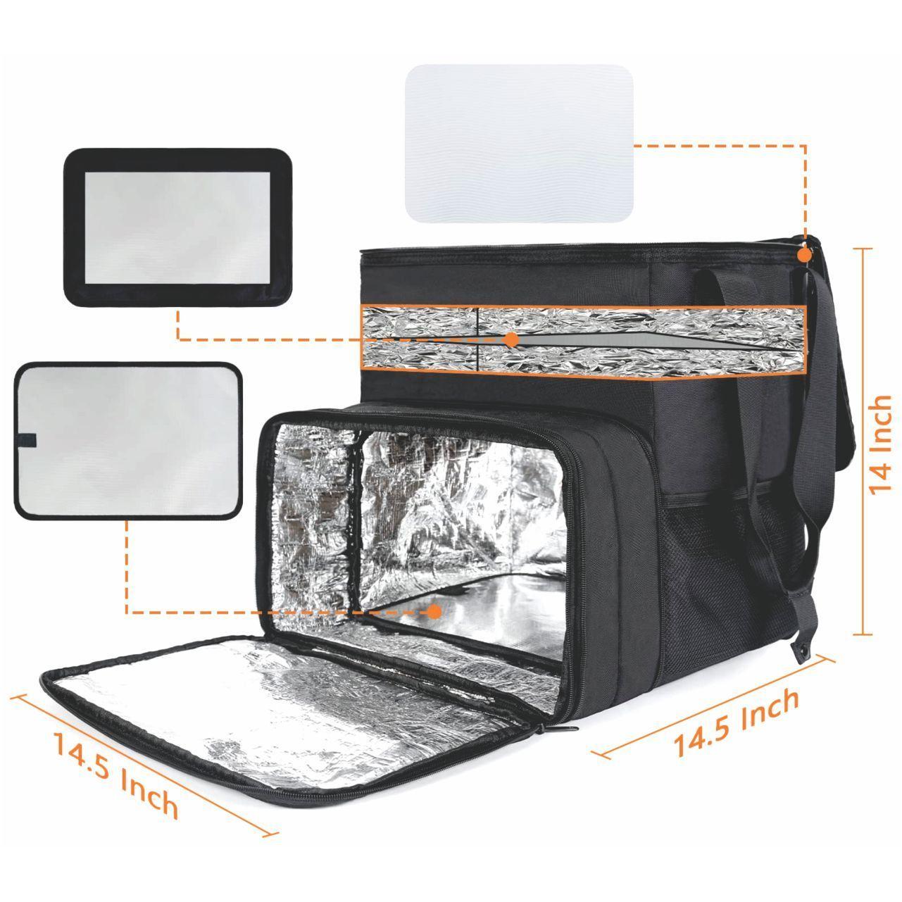 Bolso Mochila Térmica Delivery 41x36x(25+13) Cm - Negro-1