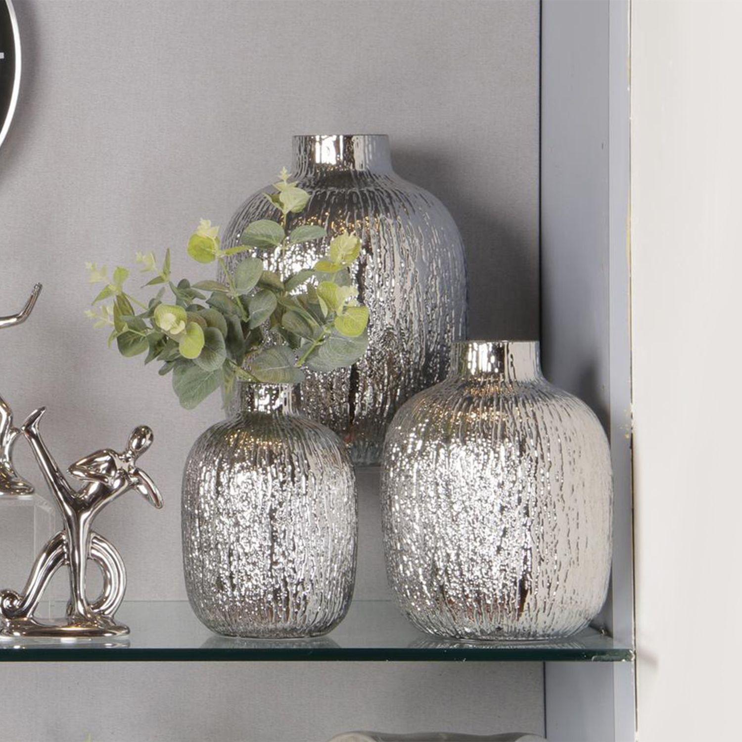 Jarrón Decorativo Sion Ancho Silver-2