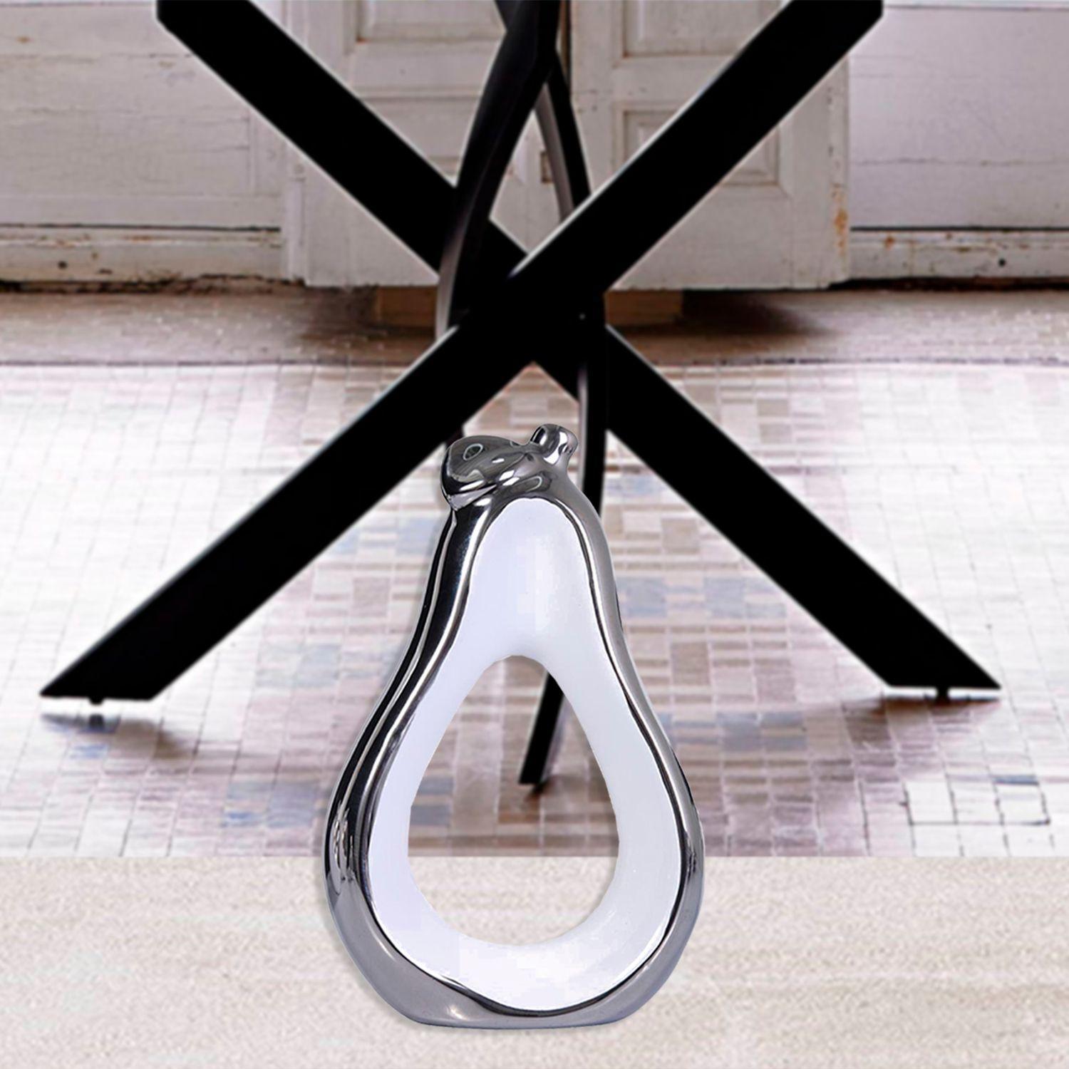 Figura Decorativa Pera Berna Abstracta Silver-3