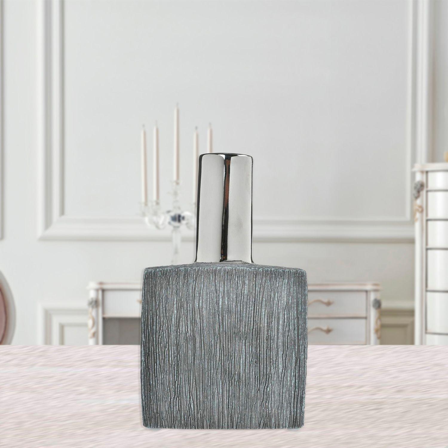 Jarrón Decorativo Alhambra Recto Silver-4