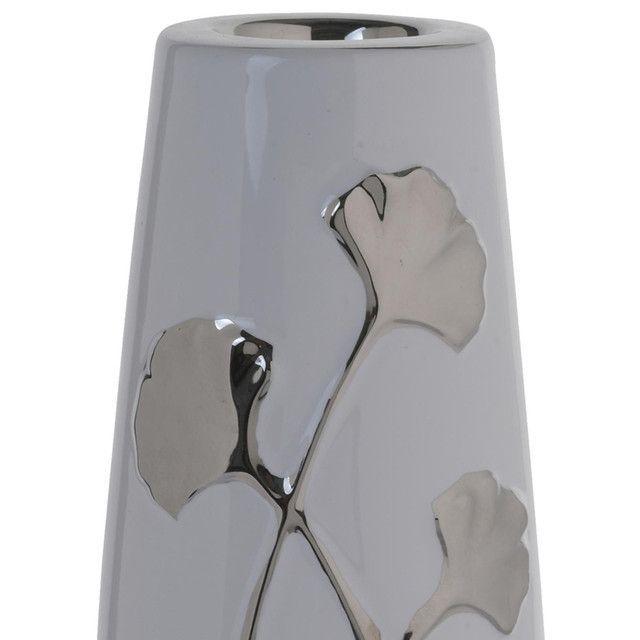 Portavela Decorativo Gingko Silver Grande-2