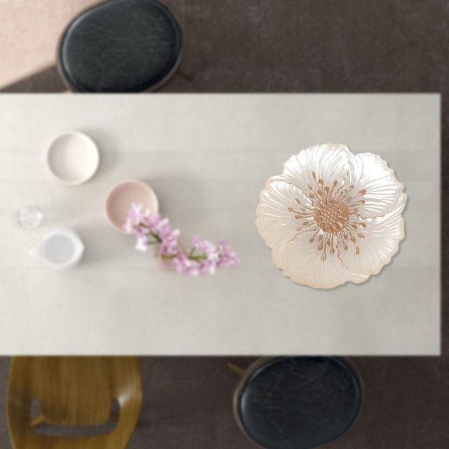 Centro de Mesa Decorativo Amapola Crema-3