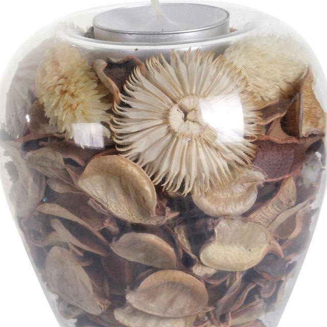 Portavela Decorativo Flores Secas Natural-1