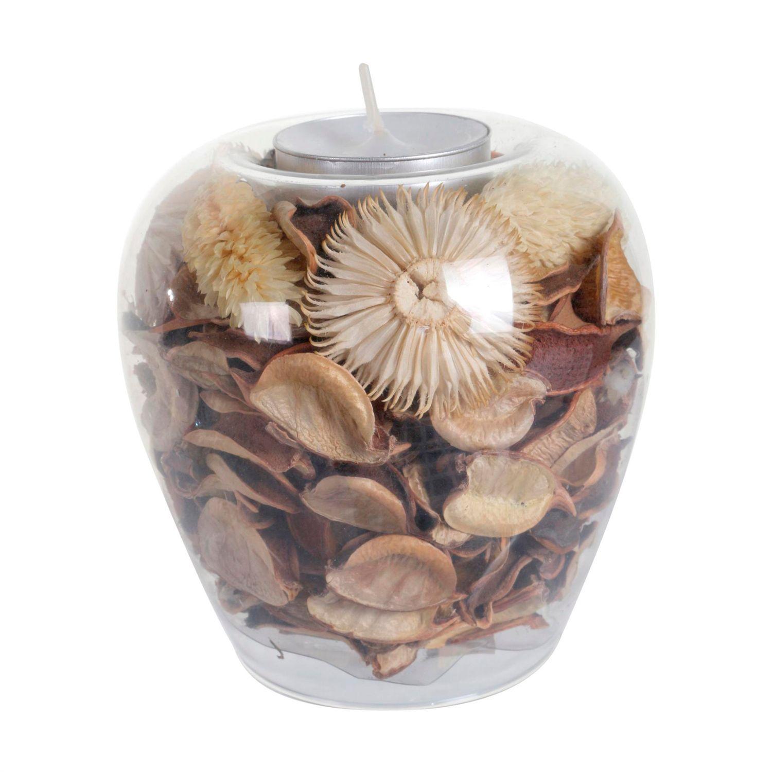 Portavela Decorativo Flores Secas Natural-0