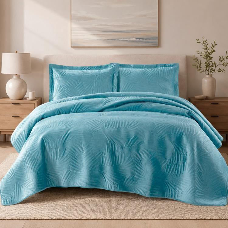 Quilt Liso Velvet Ibiza Celeste Light Superking-0