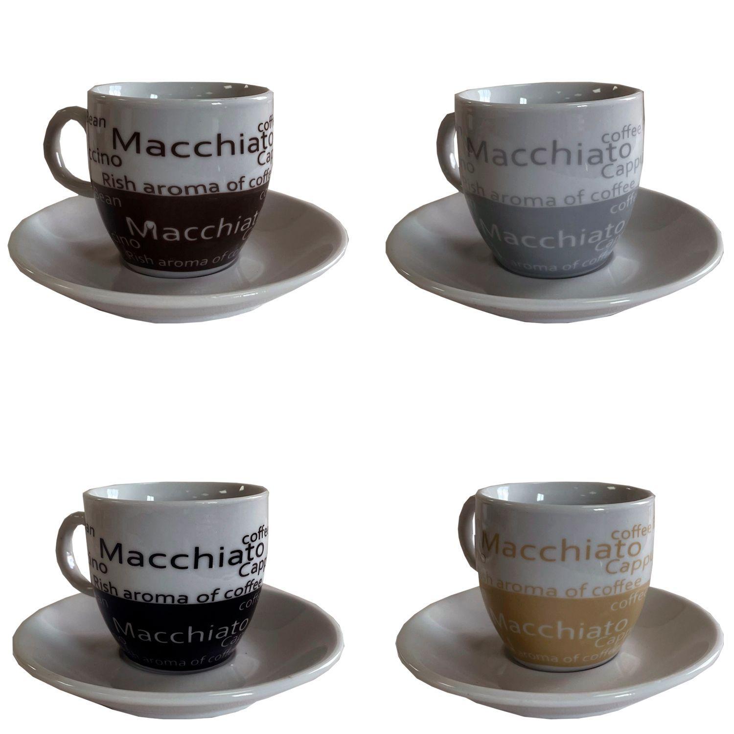 Juego de Tazas Decorativo Café Cappuccino 8 Piezas-0