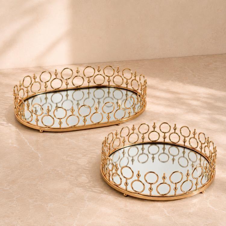 Centro de Mesa Decorativo Amberes Circular Gold-1